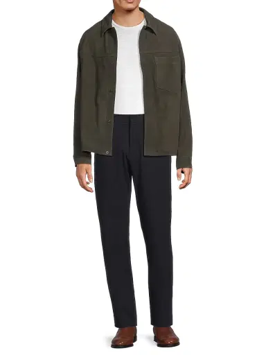 Vince Men's Suede Trucker Jacket - Sycamore | Thumbnail 2 Vince Men's Suede Trucker Jacket - Sycamore | Thumbnail 2