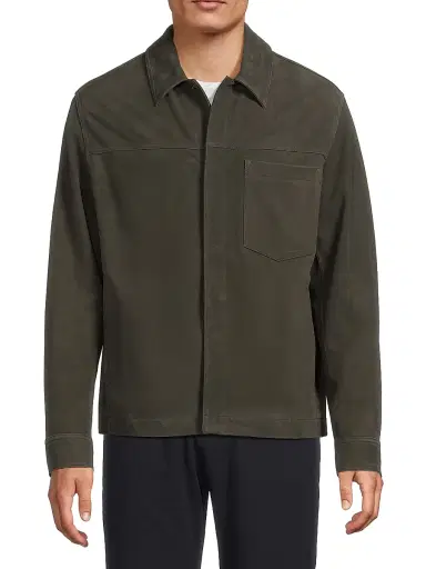 Vince Men's Suede Trucker Jacket - Sycamore | Thumbnail 3 Vince Men's Suede Trucker Jacket - Sycamore | Thumbnail 3