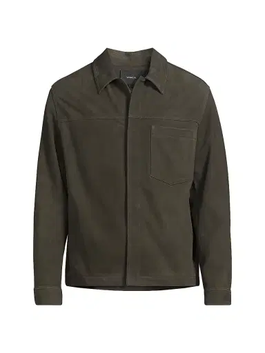 Vince Men's Suede Trucker Jacket - Sycamore | Thumbnail 1 Vince Men's Suede Trucker Jacket - Sycamore | Thumbnail 1
