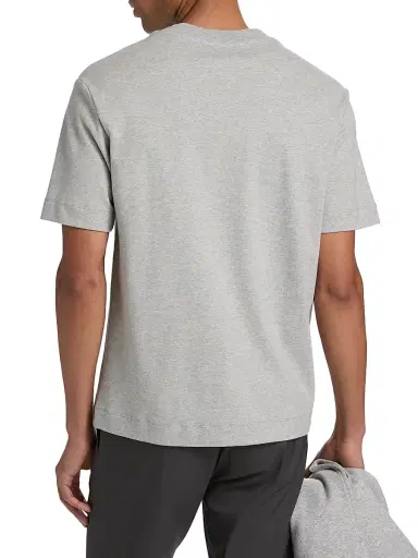 Vince Men's Peached Face Jersey Crewneck T-Shirt - Heather Grey | Thumbnail 5 Vince Men's Peached Face Jersey Crewneck T-Shirt - Heather Grey | Thumbnail 5