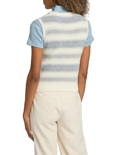 Vince Women's Striped Silk-Linen Sweater Vest | Thumbnail 5 Vince Women's Striped Silk-Linen Sweater Vest | Thumbnail 5