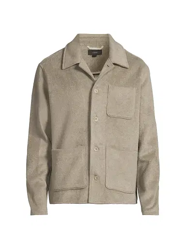 Vince Men's Double Knit Chore Jacket - Dark Dune Light Dune | Thumbnail 1 Vince Men's Double Knit Chore Jacket - Dark Dune Light Dune | Thumbnail 1