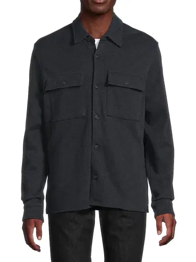 Vince Men's Double Slub Shirt Jacket - Coastal | Thumbnail 3 Vince Men's Double Slub Shirt Jacket - Coastal | Thumbnail 3