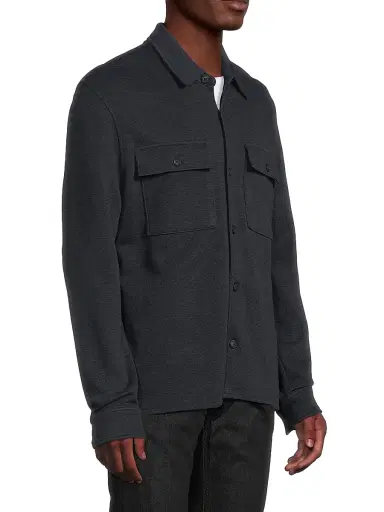 Vince Men's Double Slub Shirt Jacket - Coastal | Thumbnail 4 Vince Men's Double Slub Shirt Jacket - Coastal | Thumbnail 4