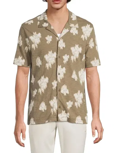 Vince Men's Floral Cotton Camp Shirt - Kalamata Combo | Thumbnail 3 Vince Men's Floral Cotton Camp Shirt - Kalamata Combo | Thumbnail 3
