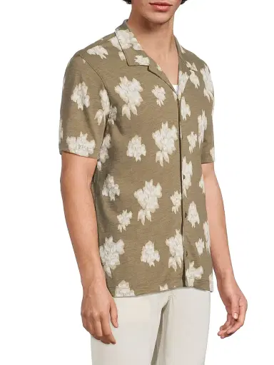 Vince Men's Floral Cotton Camp Shirt - Kalamata Combo | Thumbnail 4 Vince Men's Floral Cotton Camp Shirt - Kalamata Combo | Thumbnail 4