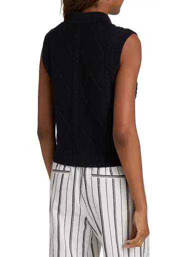 Vince Women's Knit Wool-Blend Polo Vest | Thumbnail 5 Vince Women's Knit Wool-Blend Polo Vest | Thumbnail 5