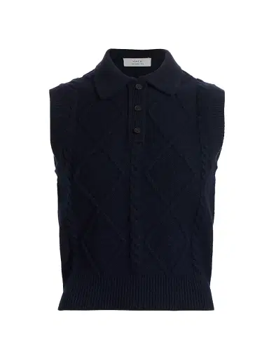 Vince Women's Knit Wool-Blend Polo Vest | Thumbnail 1 Vince Women's Knit Wool-Blend Polo Vest | Thumbnail 1