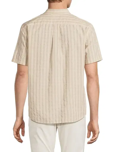 Vince Men's Corbin Checked Cotton-Blend Button-Down Shirt - Mineral Teak | Thumbnail 5 Vince Men's Corbin Checked Cotton-Blend Button-Down Shirt - Mineral Teak | Thumbnail 5