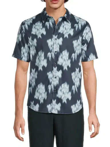 Vince Men's Blurred Roses French-Placket Shirt - Studio Combo | Thumbnail 3 Vince Men's Blurred Roses French-Placket Shirt - Studio Combo | Thumbnail 3