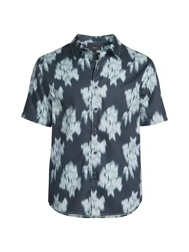 Vince Men's Blurred Roses French-Placket Shirt - Studio Combo | Thumbnail 1 Vince Men's Blurred Roses French-Placket Shirt - Studio Combo | Thumbnail 1