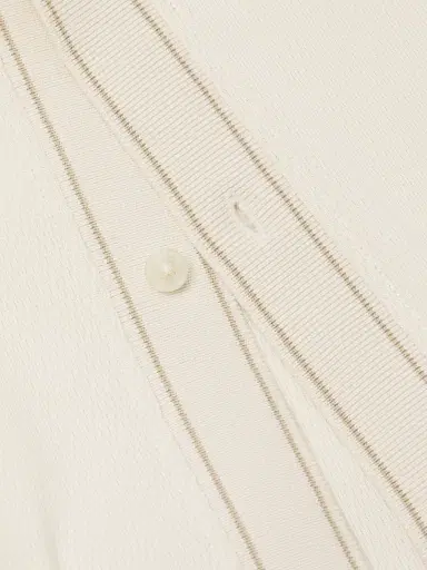 Vince Men's Jacquard Cotton Knit Shirt - Bone River Sand | Thumbnail 6 Vince Men's Jacquard Cotton Knit Shirt - Bone River Sand | Thumbnail 6