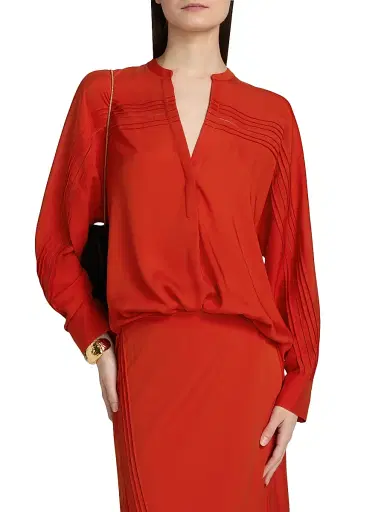 Vince Women's Pintuck Satin Blouse | Thumbnail 3 Vince Women's Pintuck Satin Blouse | Thumbnail 3