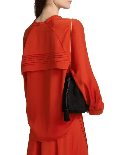 Vince Women's Pintuck Satin Blouse | Thumbnail 5 Vince Women's Pintuck Satin Blouse | Thumbnail 5