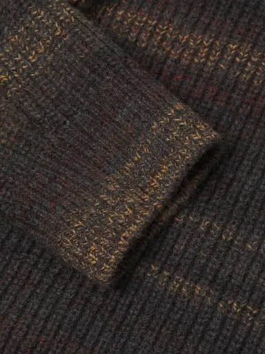 Vince Men's Space-Dye Crewneck Sweater - Black Combo | Thumbnail 6 Vince Men's Space-Dye Crewneck Sweater - Black Combo | Thumbnail 6