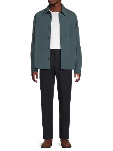 Vince Men's Insulated Cotton-Blend Shirt Jacket - Clear Lake | Thumbnail 2 Vince Men's Insulated Cotton-Blend Shirt Jacket - Clear Lake | Thumbnail 2