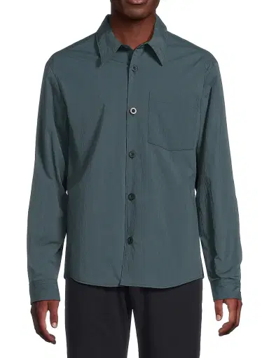 Vince Men's Insulated Cotton-Blend Shirt Jacket - Clear Lake | Thumbnail 3 Vince Men's Insulated Cotton-Blend Shirt Jacket - Clear Lake | Thumbnail 3
