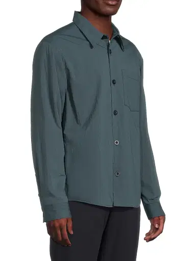 Vince Men's Insulated Cotton-Blend Shirt Jacket - Clear Lake | Thumbnail 4 Vince Men's Insulated Cotton-Blend Shirt Jacket - Clear Lake | Thumbnail 4