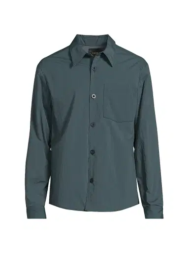 Vince Men's Insulated Cotton-Blend Shirt Jacket - Clear Lake | Thumbnail 1 Vince Men's Insulated Cotton-Blend Shirt Jacket - Clear Lake | Thumbnail 1