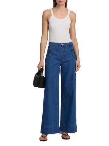 Hudson Jeans Women's James High-Rise Wide-Leg Denim Trousers - Lottery | Thumbnail 2 Hudson Jeans Women's James High-Rise Wide-Leg Denim Trousers - Lottery | Thumbnail 2