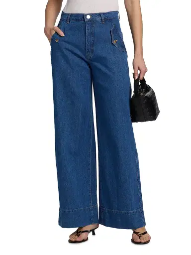 Hudson Jeans Women's James High-Rise Wide-Leg Denim Trousers - Lottery | Thumbnail 3 Hudson Jeans Women's James High-Rise Wide-Leg Denim Trousers - Lottery | Thumbnail 3