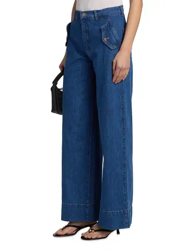 Hudson Jeans Women's James High-Rise Wide-Leg Denim Trousers - Lottery | Thumbnail 4 Hudson Jeans Women's James High-Rise Wide-Leg Denim Trousers - Lottery | Thumbnail 4