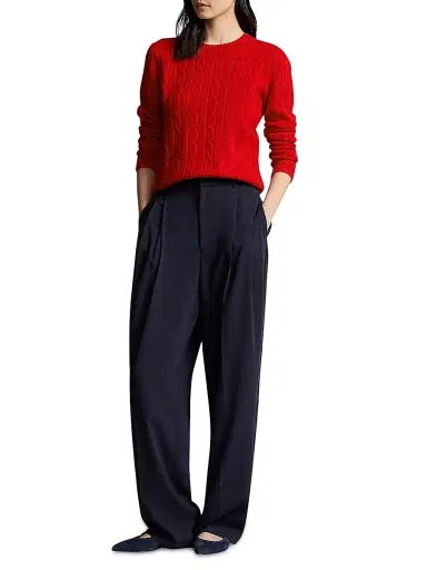 Polo Ralph Lauren Women's Julianna Cable-Knit Cashmere Sweater - Red | Thumbnail 2 Polo Ralph Lauren Women's Julianna Cable-Knit Cashmere Sweater - Red | Thumbnail 2