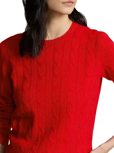 Polo Ralph Lauren Women's Julianna Cable-Knit Cashmere Sweater - Red | Thumbnail 5 Polo Ralph Lauren Women's Julianna Cable-Knit Cashmere Sweater - Red | Thumbnail 5
