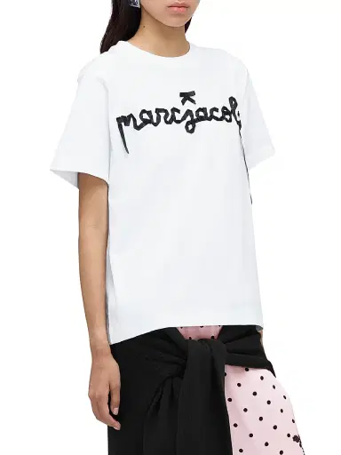 Marc Jacobs Women's Ribbon Logo T-Shirt - White Multi - Size XS | Thumbnail 4 Marc Jacobs Women's Ribbon Logo T-Shirt - White Multi - Size XS | Thumbnail 4