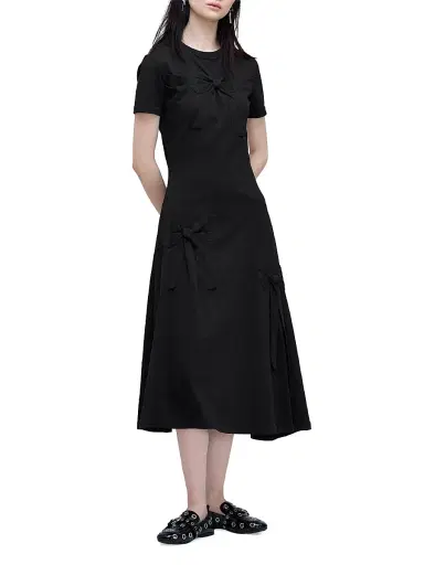 Marc Jacobs Women's Asymmetric Bow-Detail T-Shirt Midi-Dress - Black - Size Small | Thumbnail 4 Marc Jacobs Women's Asymmetric Bow-Detail T-Shirt Midi-Dress - Black - Size Small | Thumbnail 4
