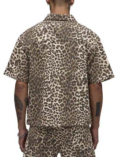 Hudson Jeans Men's Rex Cheetah-Print Denim Shirt - Cheetah - Size XXL | Thumbnail 5 Hudson Jeans Men's Rex Cheetah-Print Denim Shirt - Cheetah - Size XXL | Thumbnail 5