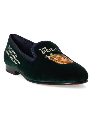 Polo Ralph Lauren Men's Paxton Embroidered Slippers - Green | Thumbnail 2 Polo Ralph Lauren Men's Paxton Embroidered Slippers - Green | Thumbnail 2