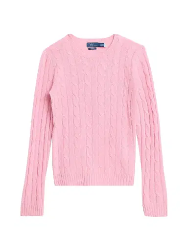 Polo Ralph Lauren Women's Cable-Knit Cotton-Wool Sweater - Dusty Pink | Thumbnail 1 Polo Ralph Lauren Women's Cable-Knit Cotton-Wool Sweater - Dusty Pink | Thumbnail 1
