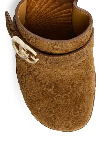 Gucci Women's New Marmont GG 65MM Suede Clogs - Pepper Brown | Thumbnail 5 Gucci Women's New Marmont GG 65MM Suede Clogs - Pepper Brown | Thumbnail 5