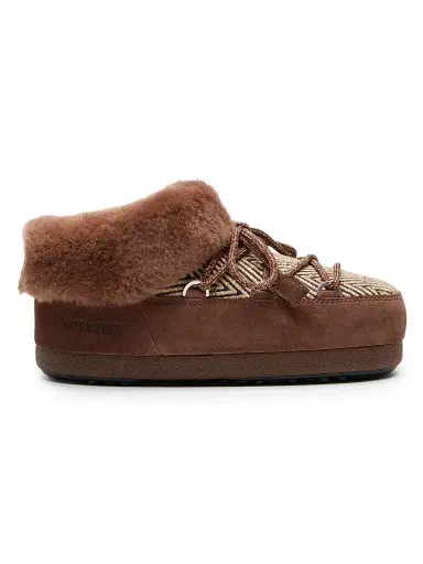 Moon Boot Women's MB x Guest In Residence EVX Chalet Faux-Fur-Lined Suede Mules - Cocoa | Thumbnail 1 Moon Boot Women's MB x Guest In Residence EVX Chalet Faux-Fur-Lined Suede Mules - Cocoa | Thumbnail 1