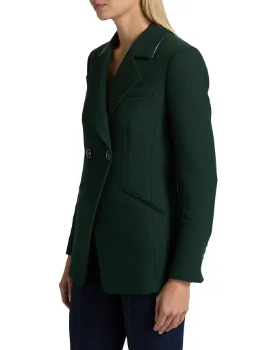 Veronica Beard Women's Amos Double-Breasted Dickey Jacket - Dark Hunter Green | Thumbnail 4 Veronica Beard Women's Amos Double-Breasted Dickey Jacket - Dark Hunter Green | Thumbnail 4