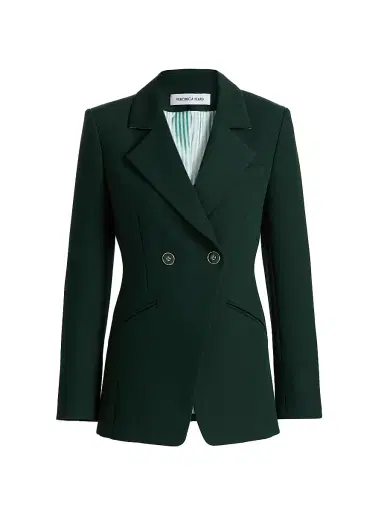 Veronica Beard Women's Amos Double-Breasted Dickey Jacket - Dark Hunter Green | Thumbnail 1 Veronica Beard Women's Amos Double-Breasted Dickey Jacket - Dark Hunter Green | Thumbnail 1