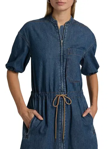 Veronica Beard Women's Akerman Denim Minidress - City Stroll | Thumbnail 6 Veronica Beard Women's Akerman Denim Minidress - City Stroll | Thumbnail 6
