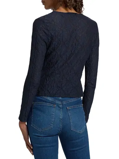 Veronica Beard Women's Gillingham Cotton-Blend Cardigan - Navy | Thumbnail 5 Veronica Beard Women's Gillingham Cotton-Blend Cardigan - Navy | Thumbnail 5