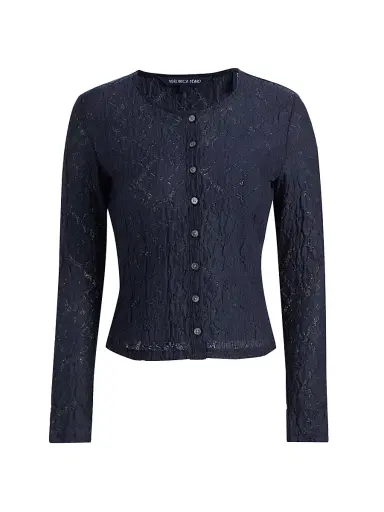 Veronica Beard Women's Gillingham Cotton-Blend Cardigan - Navy | Thumbnail 1 Veronica Beard Women's Gillingham Cotton-Blend Cardigan - Navy | Thumbnail 1