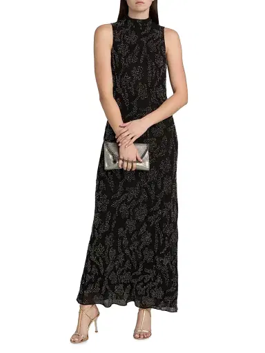Veronica Beard Women's Sylven Beaded Silk Georgette Maxi Dress - Black | Thumbnail 2 Veronica Beard Women's Sylven Beaded Silk Georgette Maxi Dress - Black | Thumbnail 2