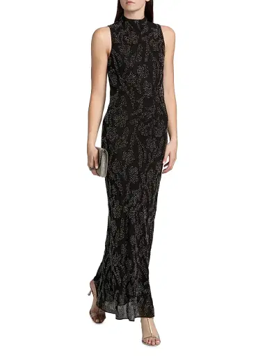 Veronica Beard Women's Sylven Beaded Silk Georgette Maxi Dress - Black | Thumbnail 3 Veronica Beard Women's Sylven Beaded Silk Georgette Maxi Dress - Black | Thumbnail 3