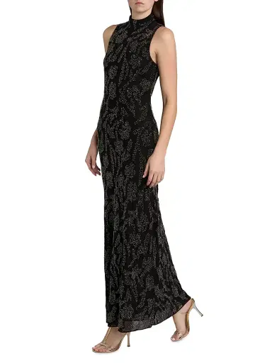 Veronica Beard Women's Sylven Beaded Silk Georgette Maxi Dress - Black | Thumbnail 4 Veronica Beard Women's Sylven Beaded Silk Georgette Maxi Dress - Black | Thumbnail 4