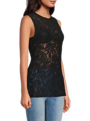 Veronica Beard Women's Serenka Sleeveless Open-Lace Top - Black | Thumbnail 4 Veronica Beard Women's Serenka Sleeveless Open-Lace Top - Black | Thumbnail 4
