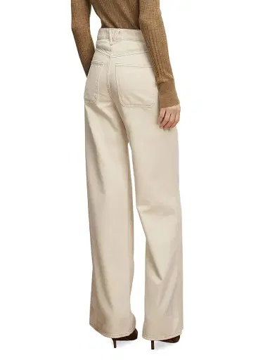 Veronica Beard Women's Kasey Mid-Rise Wide-Leg Jeans - Ecru - Size 30 | Thumbnail 5 Veronica Beard Women's Kasey Mid-Rise Wide-Leg Jeans - Ecru - Size 30 | Thumbnail 5