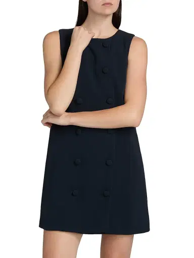 Veronica Beard Women's Alayah Double-Breasted Shift Minidress - Navy | Thumbnail 3 Veronica Beard Women's Alayah Double-Breasted Shift Minidress - Navy | Thumbnail 3