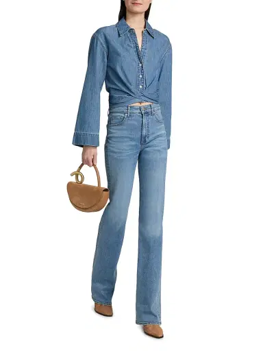Veronica Beard Women's Crosbie High-Rise Wide-Leg Jeans | Thumbnail 2 Veronica Beard Women's Crosbie High-Rise Wide-Leg Jeans | Thumbnail 2
