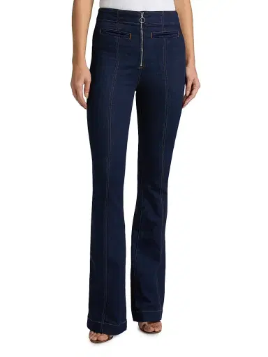 Veronica Beard Women's Beverly High-Rise Skinny-Leg Flare Jeans - Indigo Rinse | Thumbnail 3 Veronica Beard Women's Beverly High-Rise Skinny-Leg Flare Jeans - Indigo Rinse | Thumbnail 3