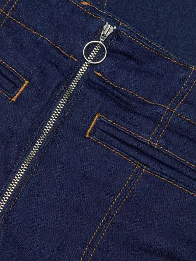 Veronica Beard Women's Beverly High-Rise Skinny-Leg Flare Jeans - Indigo Rinse | Thumbnail 7 Veronica Beard Women's Beverly High-Rise Skinny-Leg Flare Jeans - Indigo Rinse | Thumbnail 7