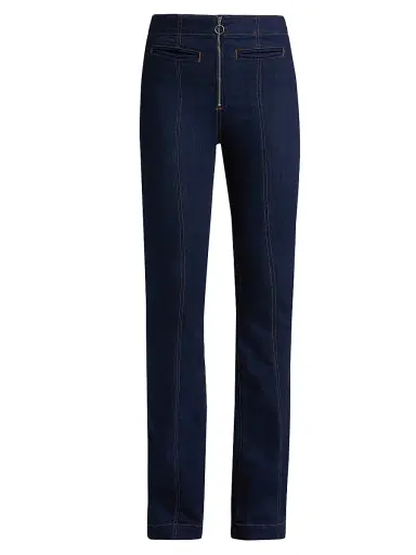 Veronica Beard Women's Beverly High-Rise Skinny-Leg Flare Jeans - Indigo Rinse | Thumbnail 1 Veronica Beard Women's Beverly High-Rise Skinny-Leg Flare Jeans - Indigo Rinse | Thumbnail 1